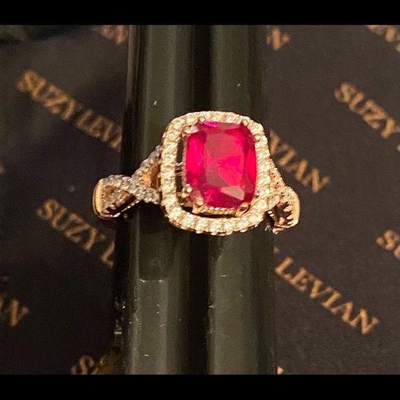 Levian Jewelry Levian Rose Gold Over Sterling Silver Ring With Red